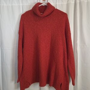 J. Jill Women's Vibrant Red Cowl Neck Oversized Sweater Size M
